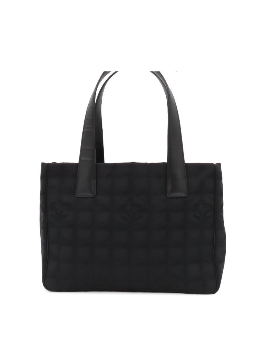 Chanel Tote Bag Black Gold Nylon New Travel Line PM